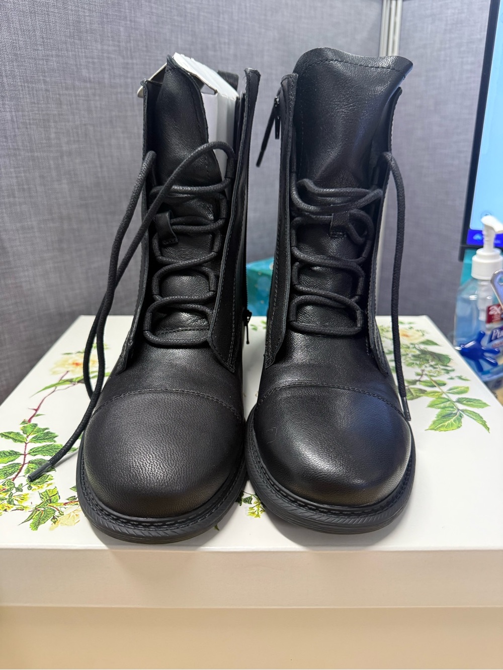 Women’s Black Lace-Up Combat Boots